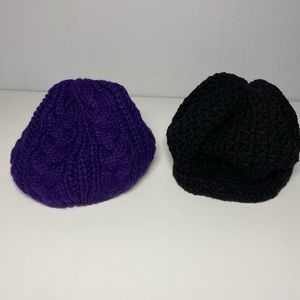 Joe Boxer Women’s purple and black knitted winter hats